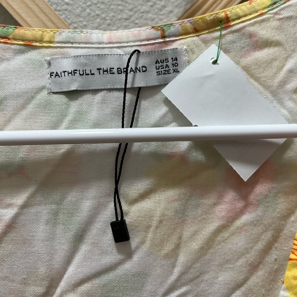 Faithfull the Brand Plunge neck tie front Mini Dress - Picture 2 of 6